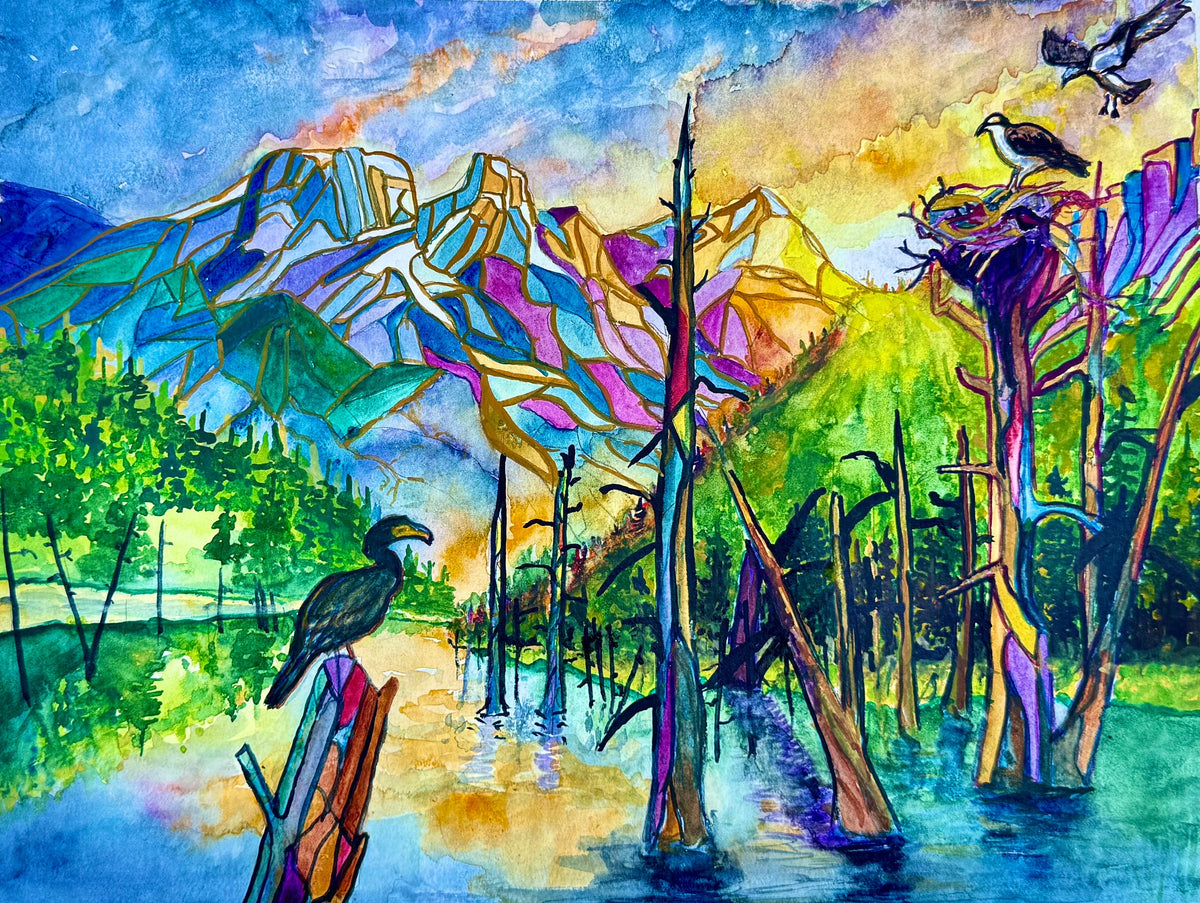 The Ghost Forest — Original Watercolor, 14×11