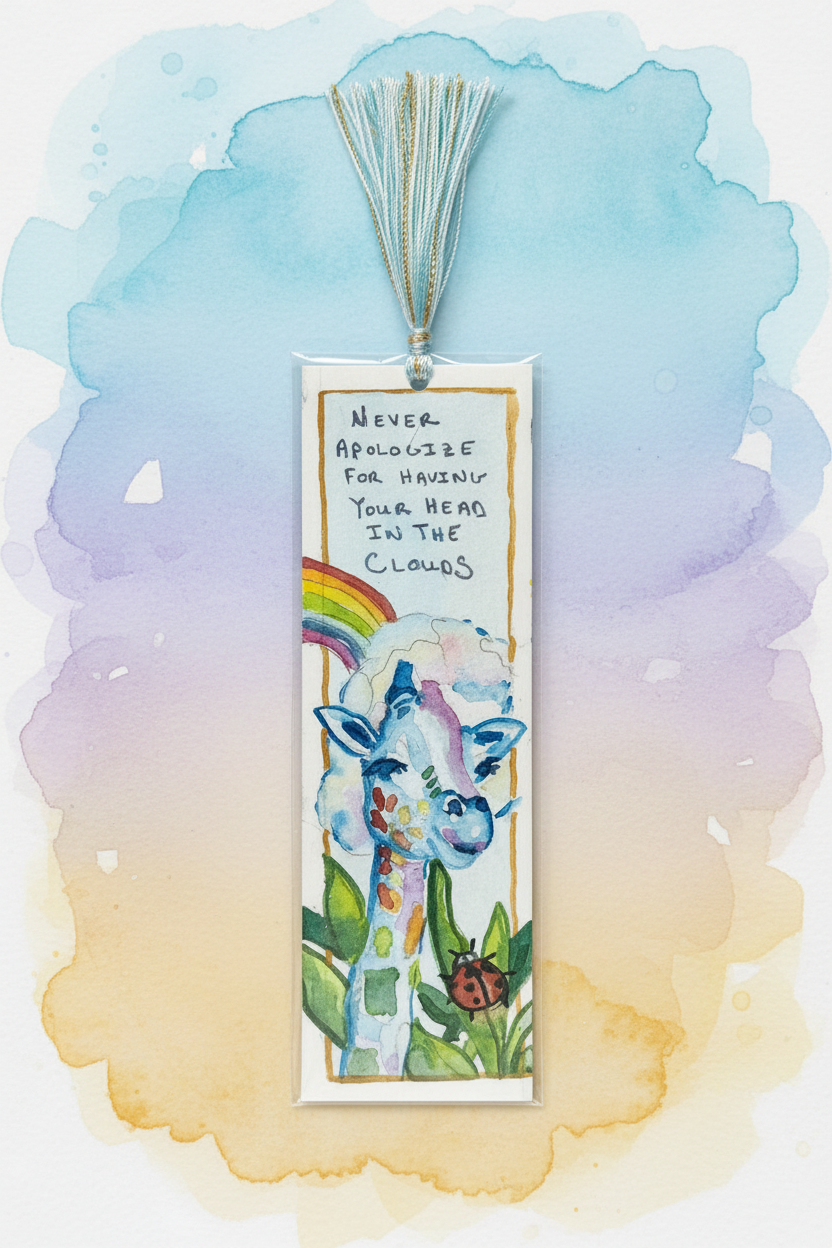 Bookmark with Watercolor Background