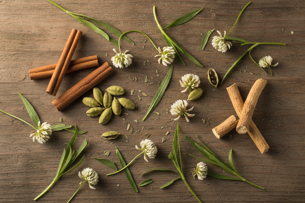 Forest Clover botanical flat lay